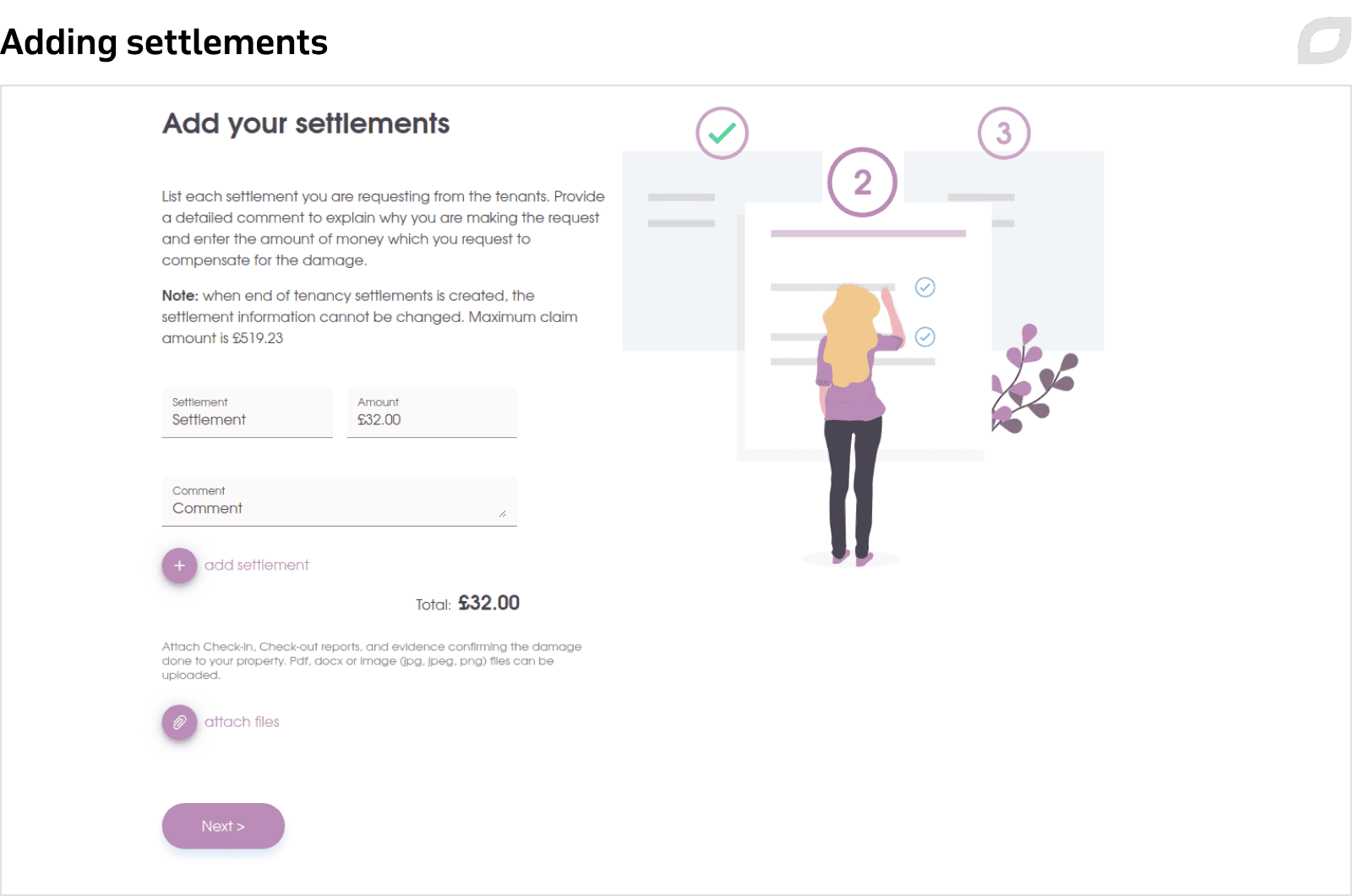 Adding settlements