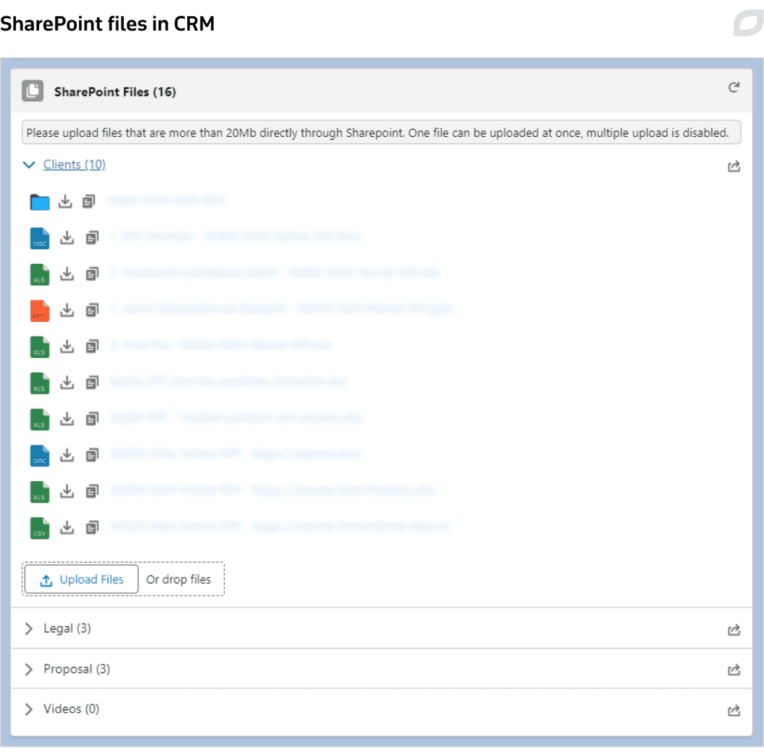 SharePoint files in CRM