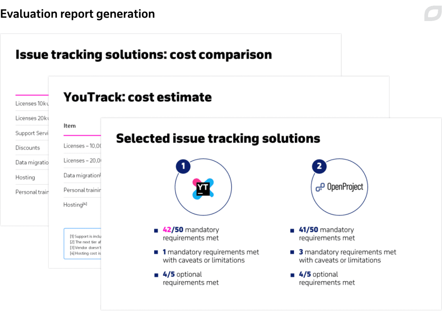 Evaluation report generation