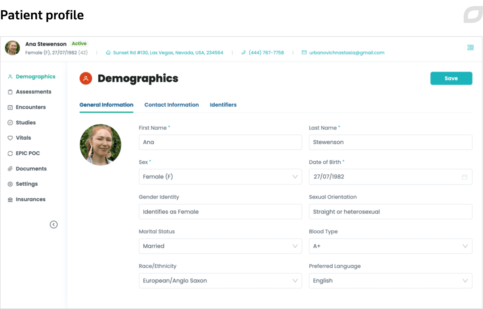 Patient profile