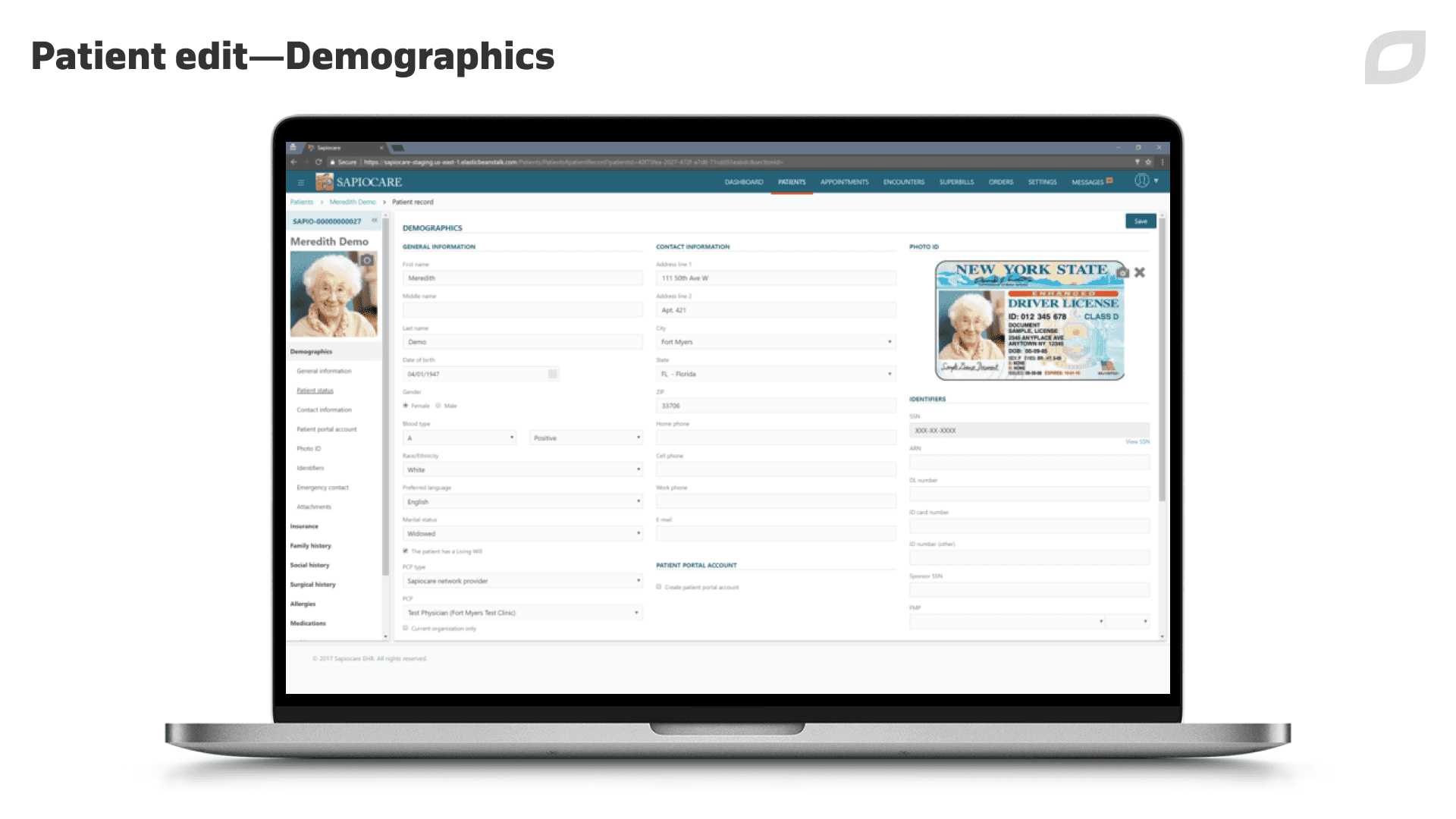 Patient Edit - Demographics